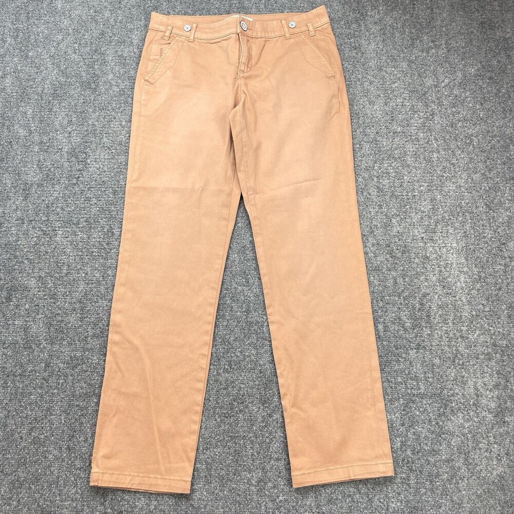 Sundance Jeans Womens 2 Petite Slim Leg Suspender Buttons Dark Orange